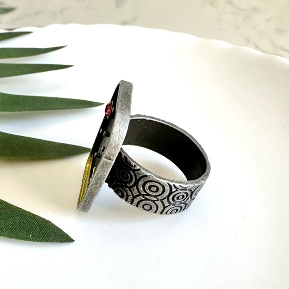 2/$30🌵 Antiqued Silver House Under The Stars And Sky Ring Rustic Boho NEW Sz 8 - Picture 8 of 11